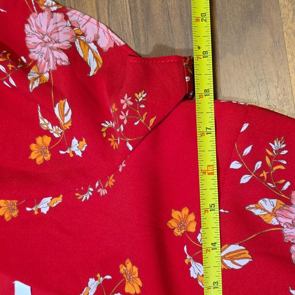 BB Dakota Hyper Bloom Printed Mini Dress In Scooter Red - Picture 10 of 11
